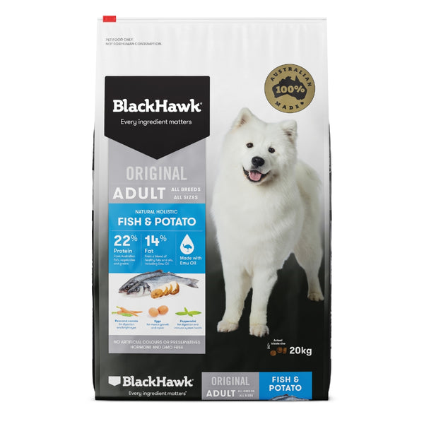 Black Hawk Adult Dog 'Fish & Potato' 10KG