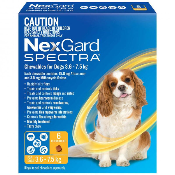 NexGard SPECTRA 'Chewables for Dogs' [3.6 - 7.5kg]