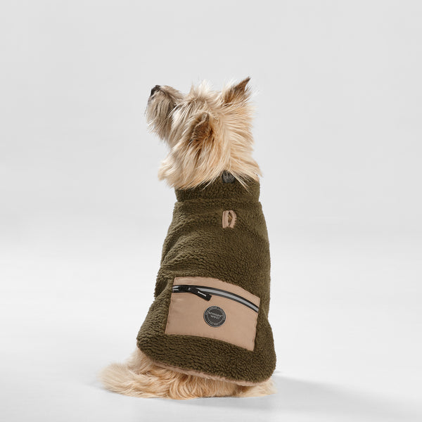 Snooza Wear – Teddy Pocket Coat – [Khaki/Fawn] - Extra Small