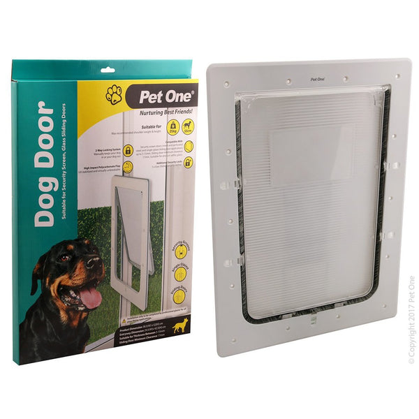 Pet One Poly Dog Door For Security Glass Screens [Large]