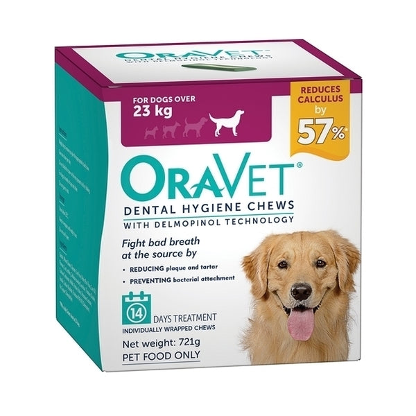 Oravet Dental Chews 'For Dogs Over 23kg' [L14's]
