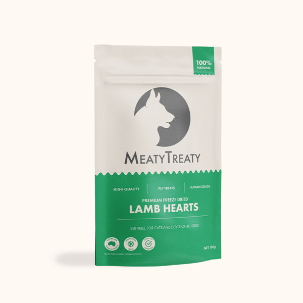 Meaty Treaty Freeze Dried Lamb Hearts (100g)