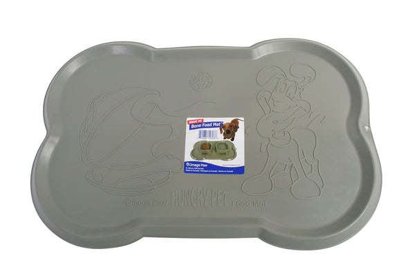 Omega Paw Hungry Dog Pet Food Mat [Grey]