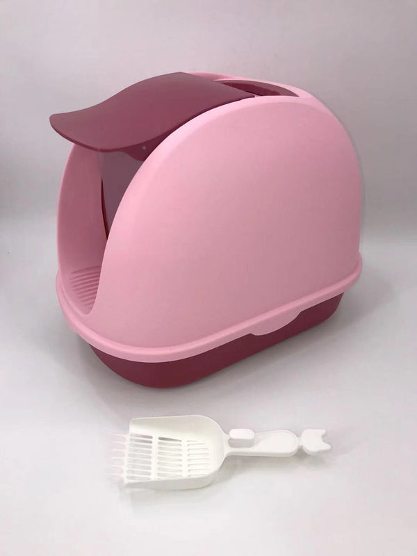 YES4PETS Portable Hooded Cat Toilet Litter Box [Pink]