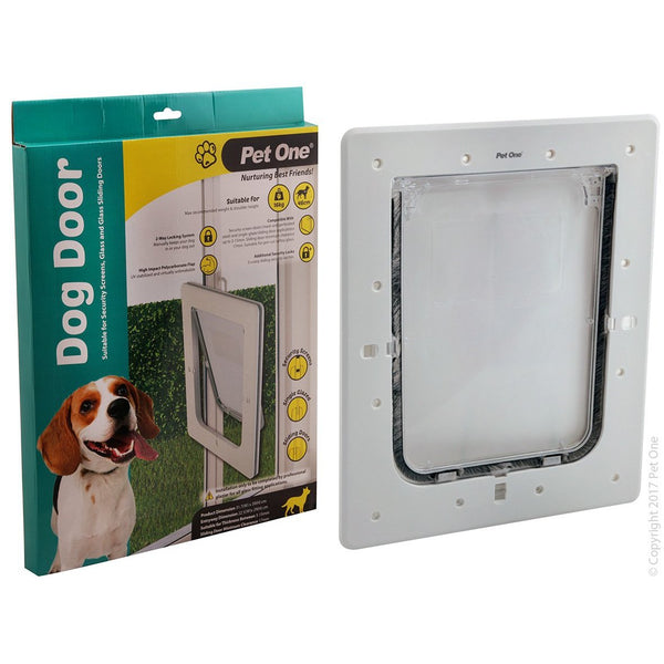Pet One Poly Dog Door For Security Glass Screens [Medium]